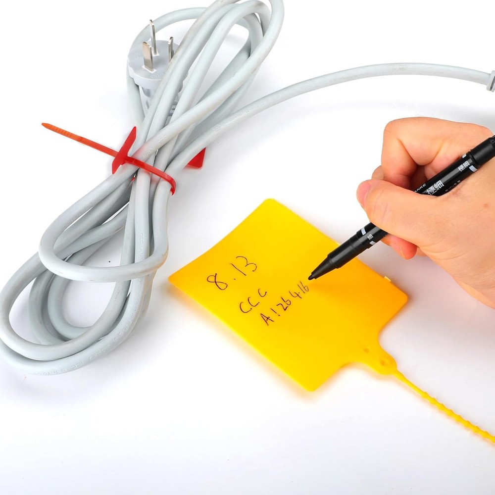 Cable Marker Tie Tags, 104Pcs Self-Locking Zip Tags Write on Label, Nylon Wire