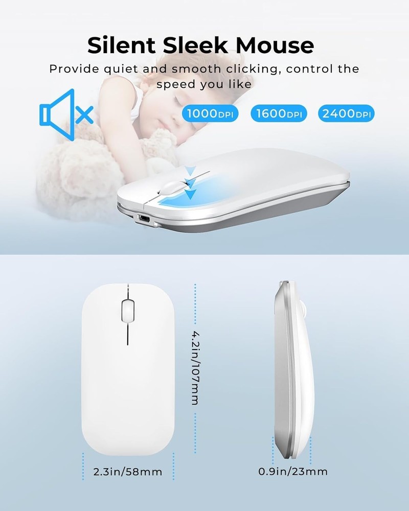 Seenda SKM64-3 Bluetooth 3 Multi-Device Connection Wireless Keyboard & Mouse