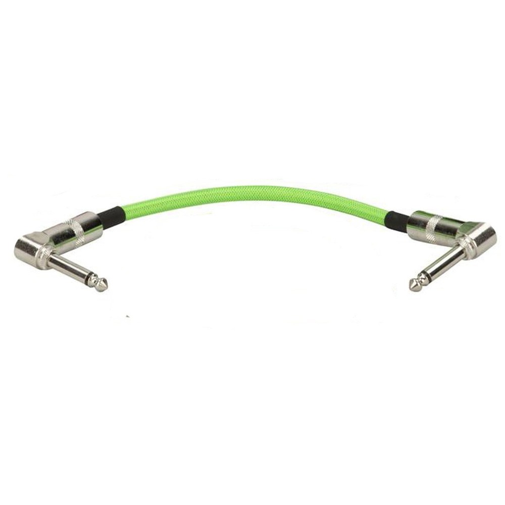 Strukture S6P486 6" Woven Right Angle Patch Cable, Neon Green