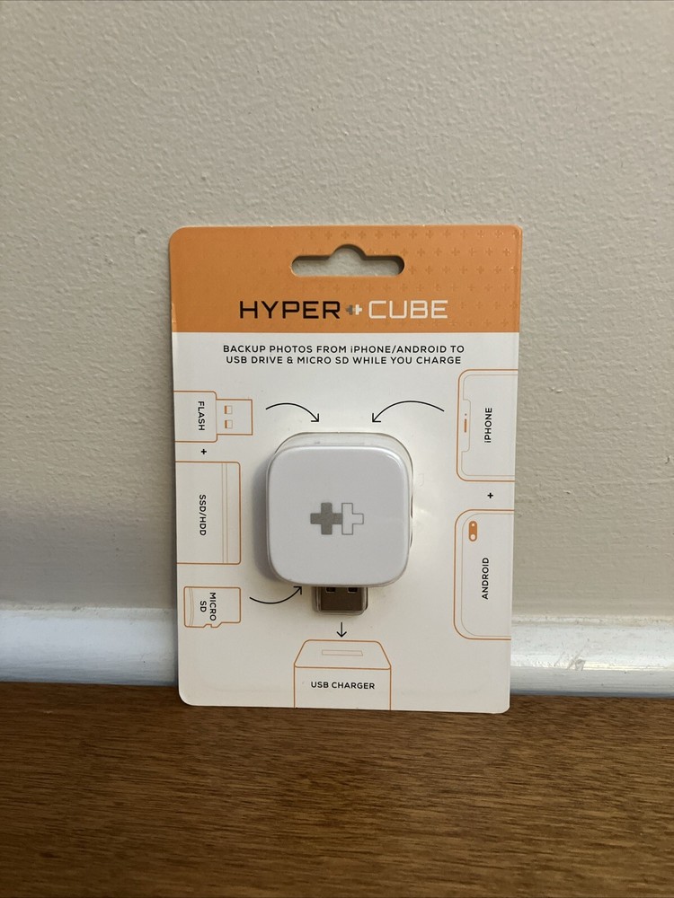Sanho HyperCube  iPhone Android Auto Charging Backup USB microSD Card Reader NEW