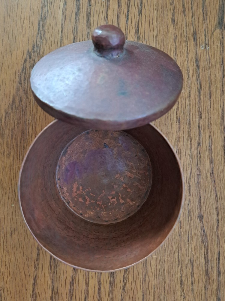 Elegant Copper Covered Pot by Mexican Artisan Ramon Ramirez