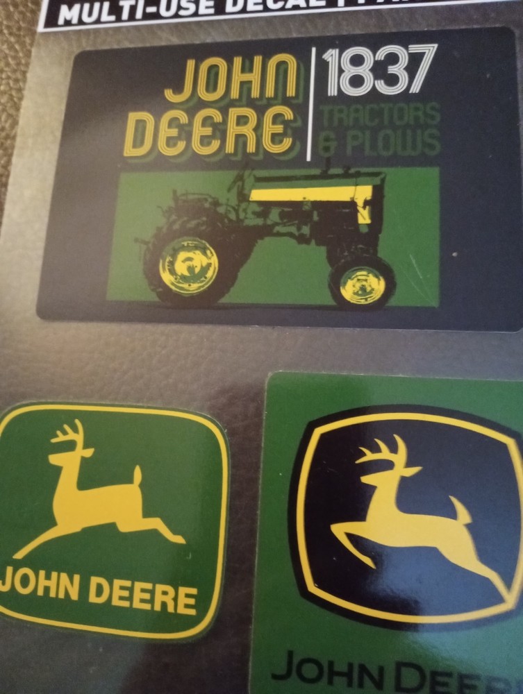 JOHN DEERE ~ 3 MULTI-USE DECALS FAN PACK - Safe on Any Surface!