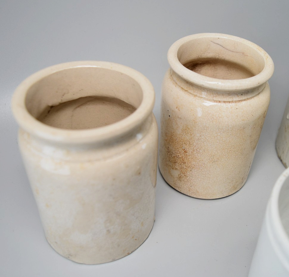 Vintage Stoneware Storage Jars X4