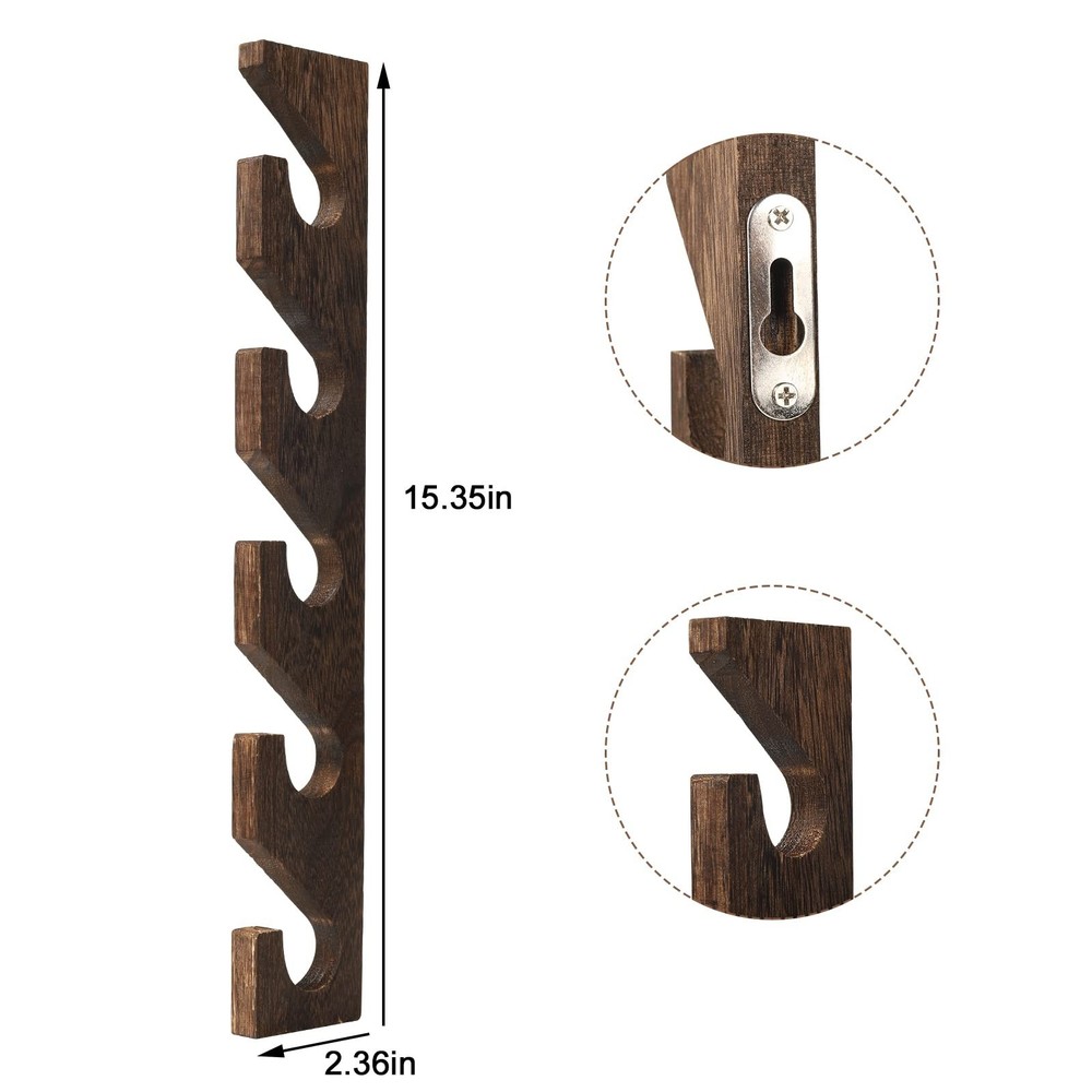 2PCS Wall Mounted Wooden Hat Rack for Baseball Caps - Solid Wood Organizer & ...