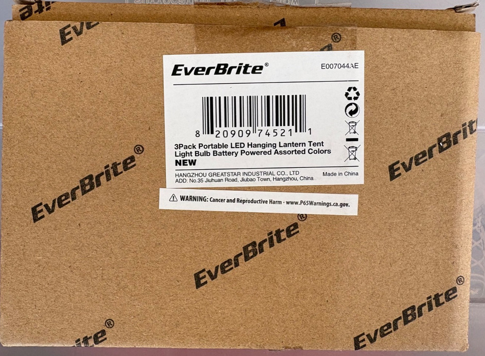 EverBrite 3-Pack Camping Lights - 3 Lighting Modes, Outdoor Portable LED Bulbs