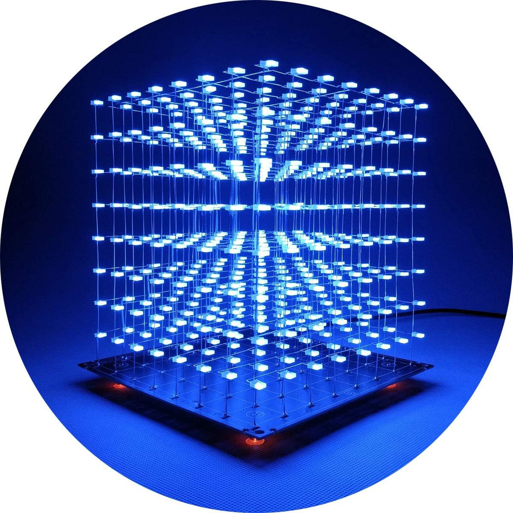 3D Led Cube DIY Electronics Kit 8X8X8 Led Cube DIY Soldering Project Kit(3D8S-Bl