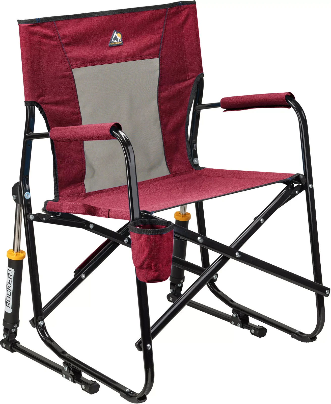 GCI Outdoor Freestyle Rocker Mesh Chair Color: Heathered Red/Black