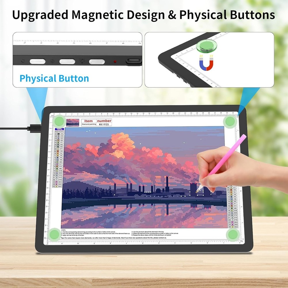 A4 Light Box for Tracing and Drawing, Ultra-Thin Copy Board with Adjustable Brig
