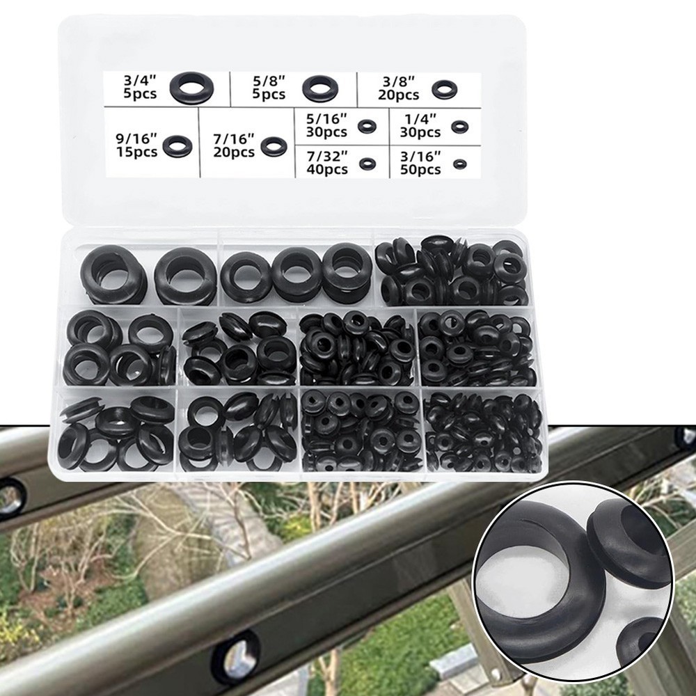 Waterproof Rubber Grommets 215Pcs Assortment for Multiple Applications