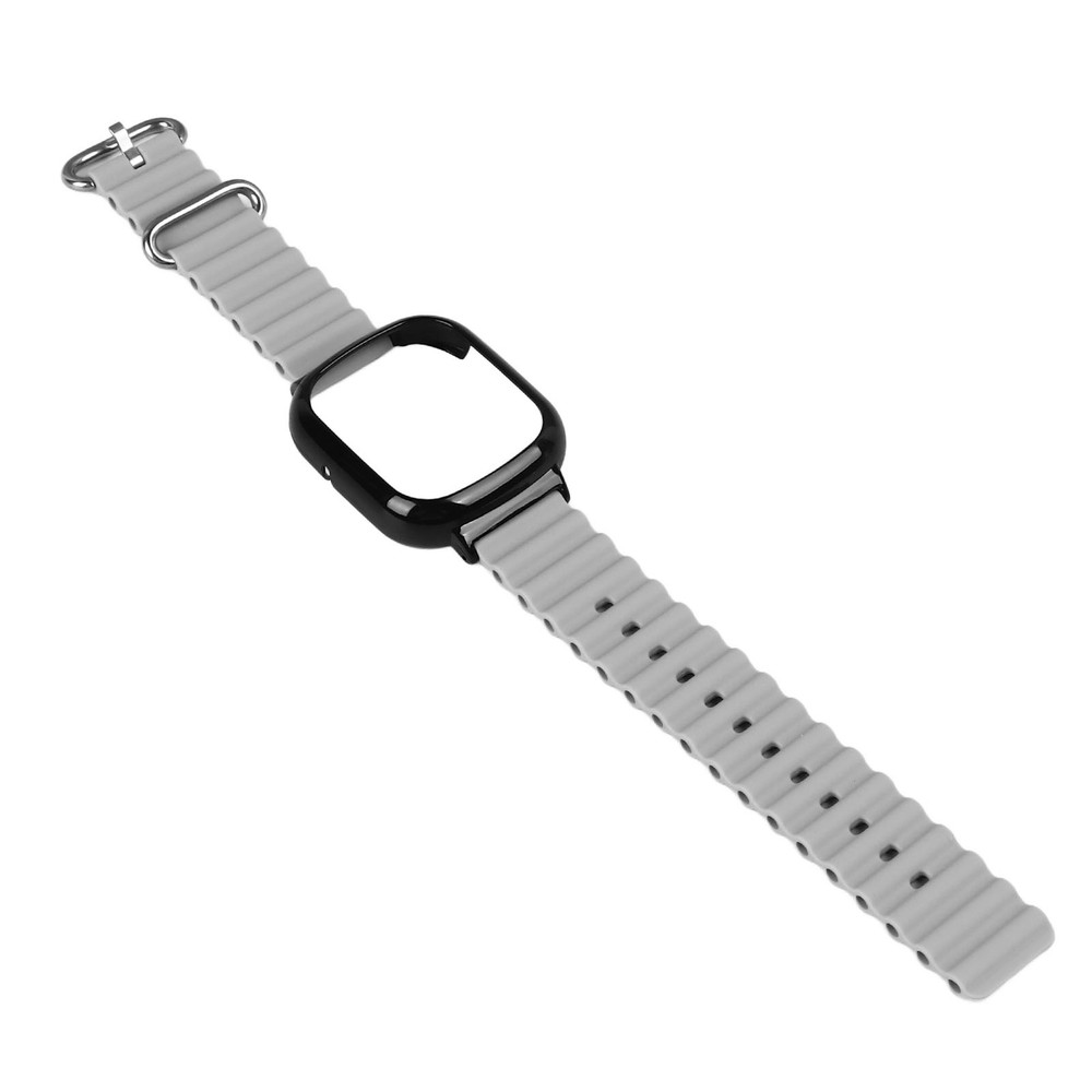 Watch Silicone Strap With Built In PC Case Adjustable Wristband (Gray )