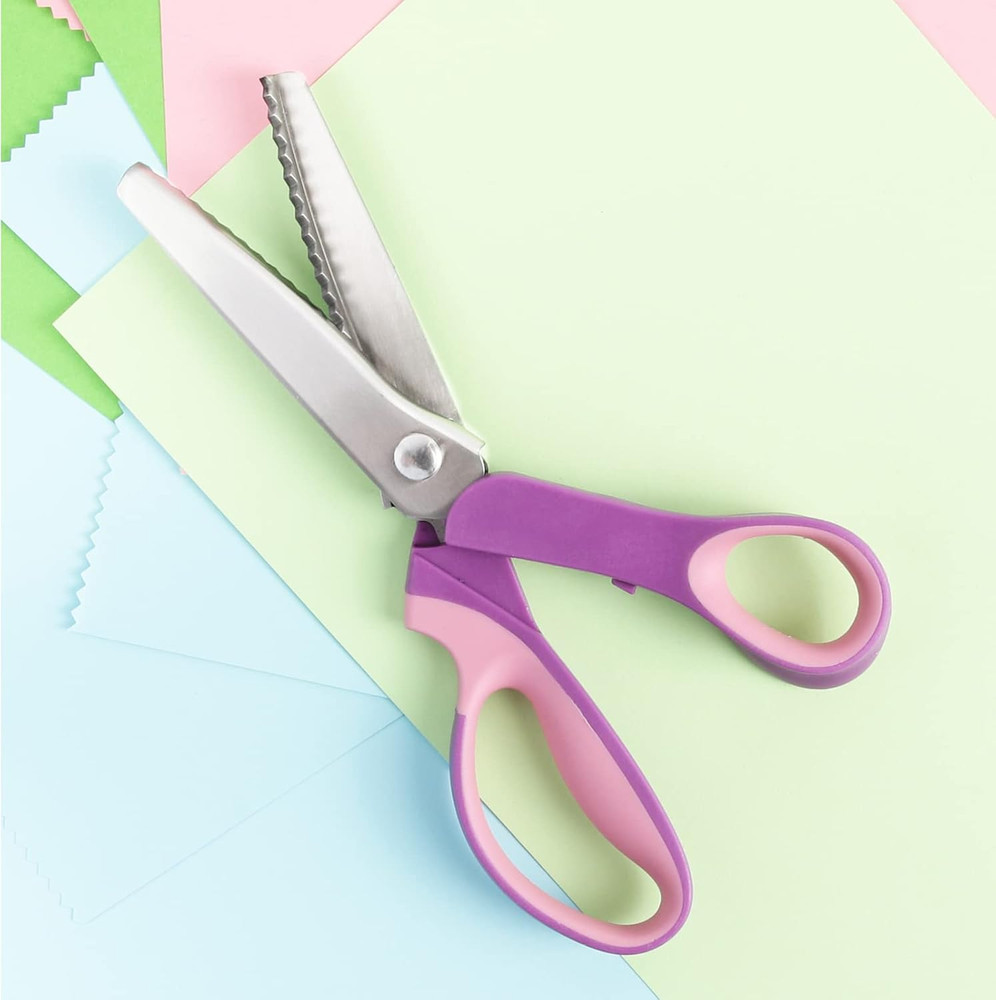 Pinking Shears for Fabric Cutting, Zig Zag Scissors, Scrapbook Scissors Decorati