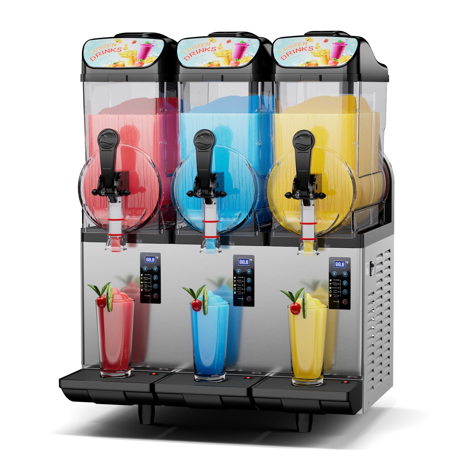 15L x 3 Tank Commercial Slushy Machine Margarita Smoothie Frozen Drink Maker