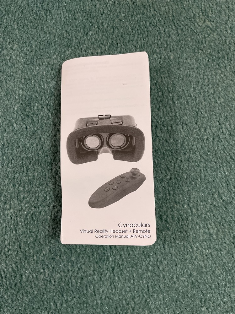 3D Cynoculars Virtual Reality Headset With Wireless Gaming Remote Control Used