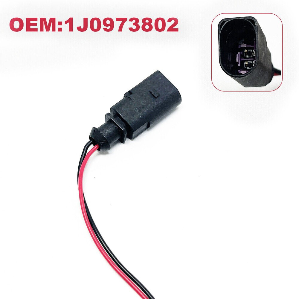 2 Pins Plug Flat Socket Connector for VW Audi 1J0973802