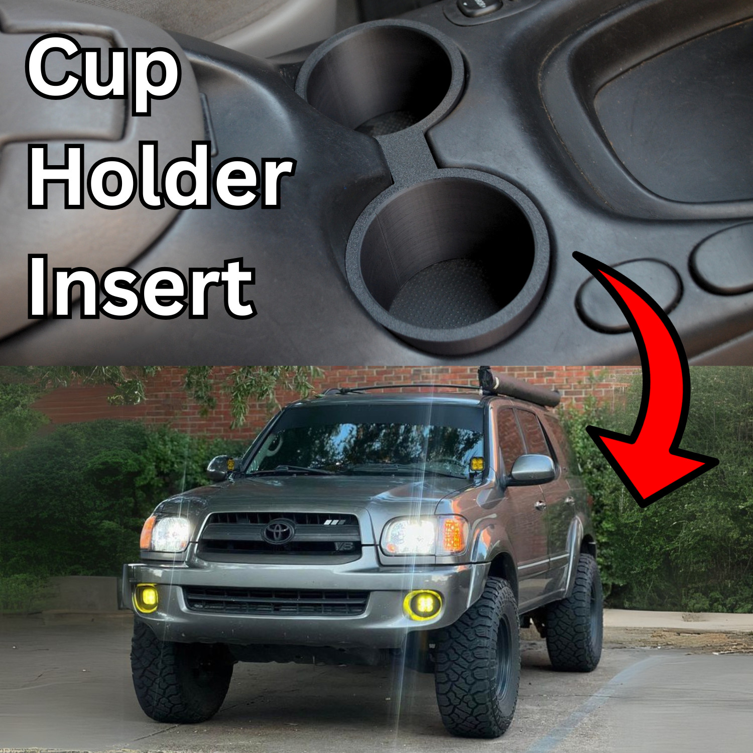 2001-2007 Toyota Sequoia Cup Holder Insert Upgrade