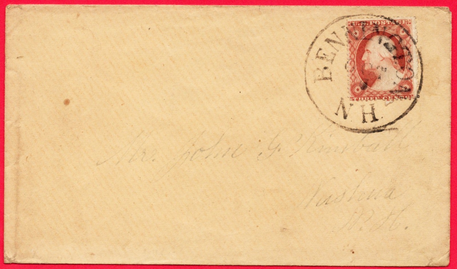 U.S. Scott : 26 with circle cancel :  Bennington, N.H.  /  MB- 741