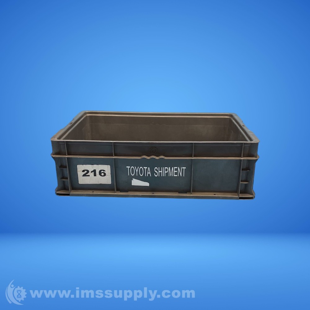 Gray Striaght Wall Stackable Tote Container USIP