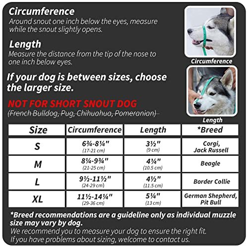 Dog Muzzle, Soft Basket Muzzle for Medium Large S(Snout 6.75-8.25") Black