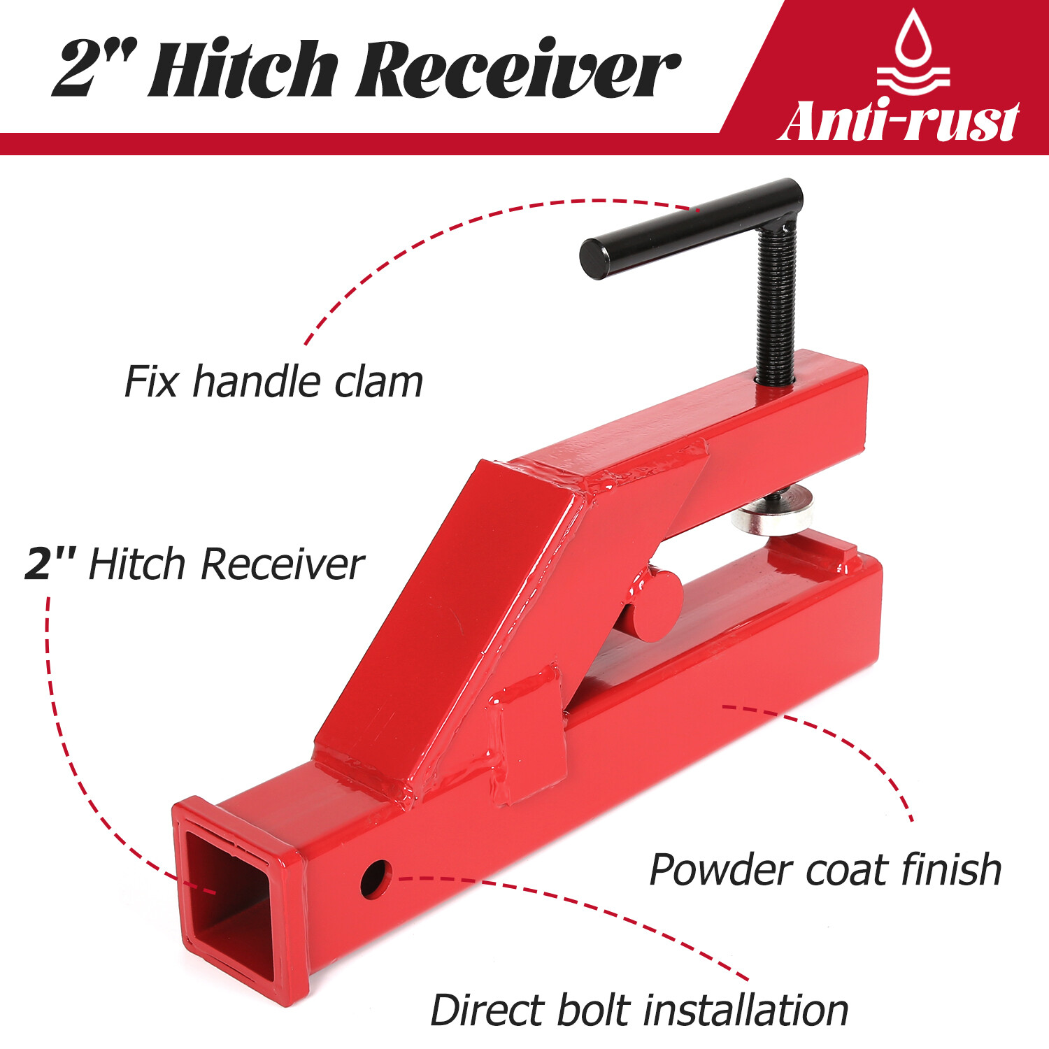 Receiver Hitch 2" Clamp On Trailer Tractor Bucket Mount Adapter For Deere Bobcat