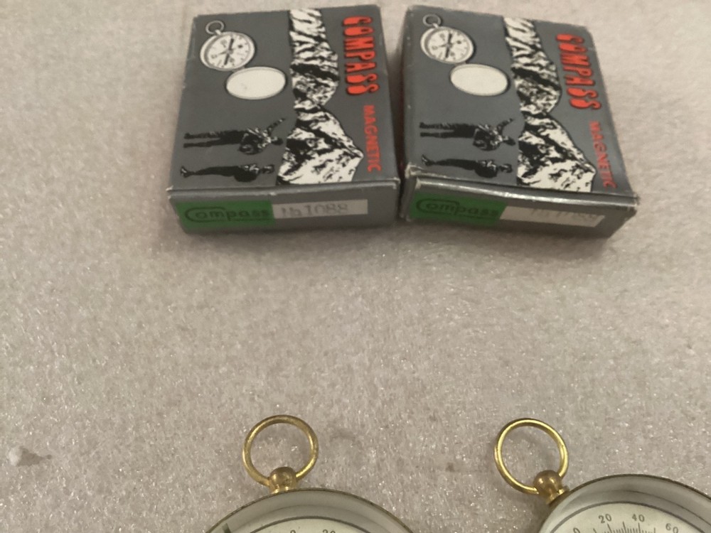 2 VINTAGE POCKET COMPASSES