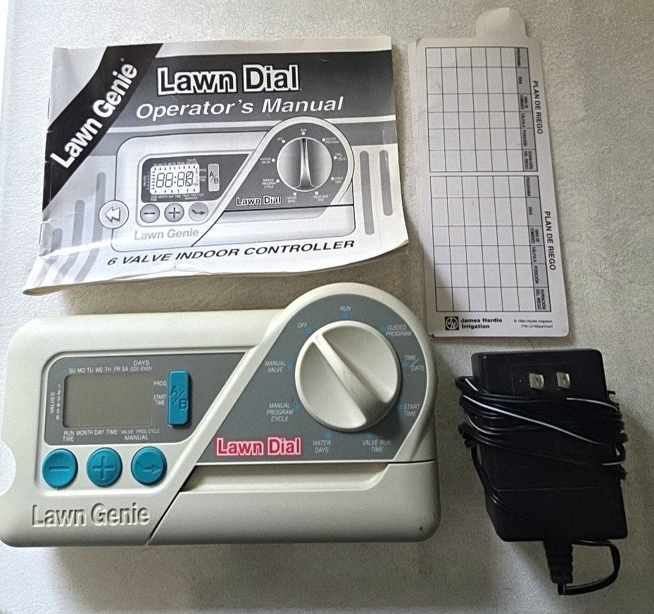 ***** WORKING Lawn Genie Lawn Dial LD6 SPRINKLER TIMER 6 Valve Indoor Controller