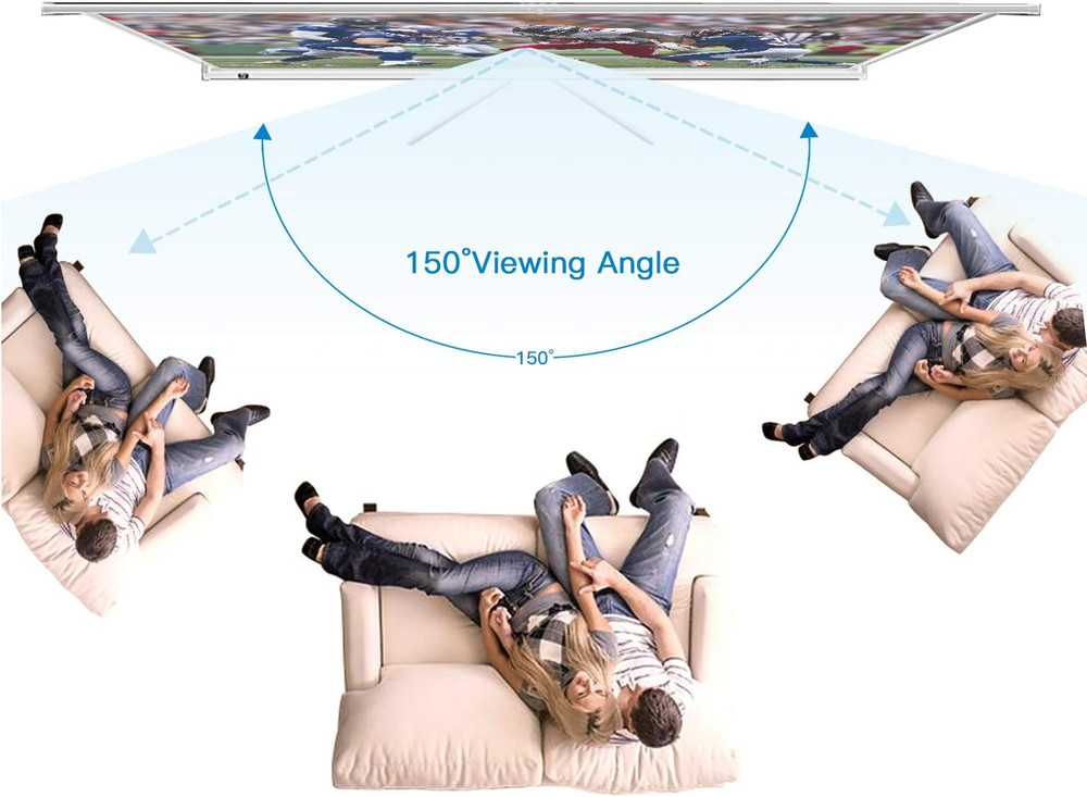 PERLESMITH 100 Inch Projector Screen Pull Down, 16:9 HD Retractable Rising Proje