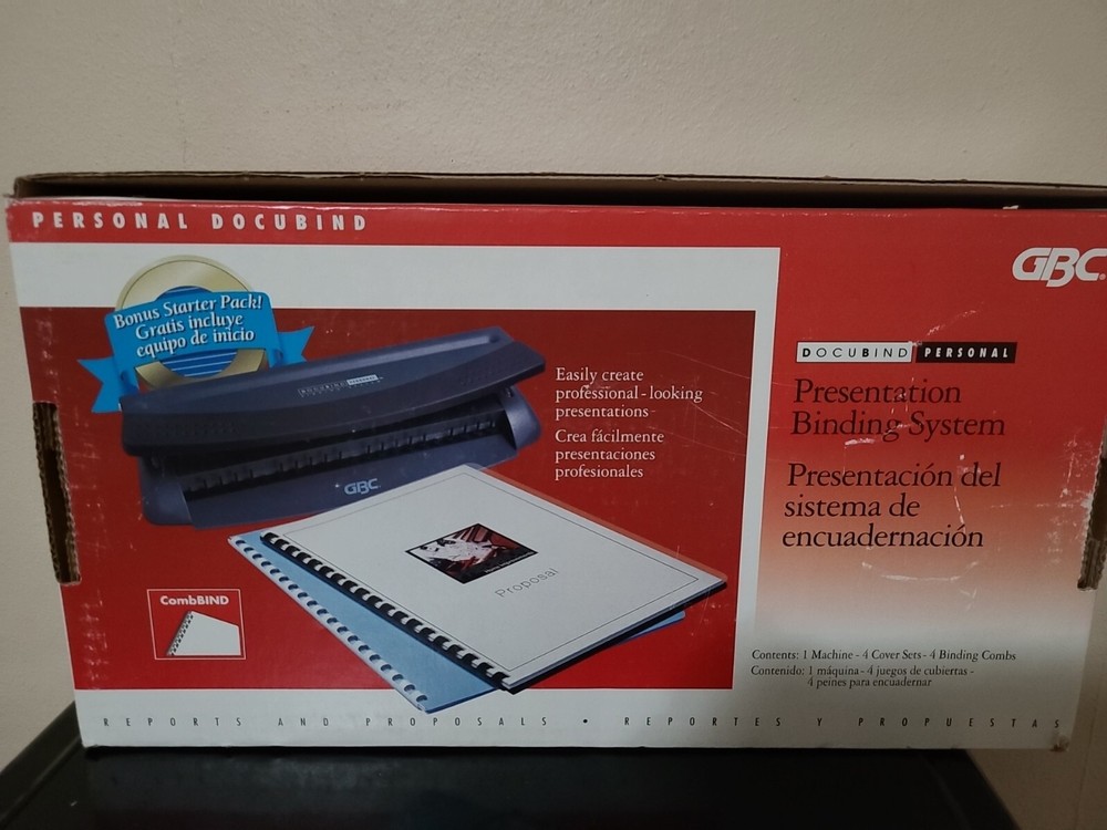 GBC Docubind Personal Presentation Binding System Machine Comb Bind Combbind New