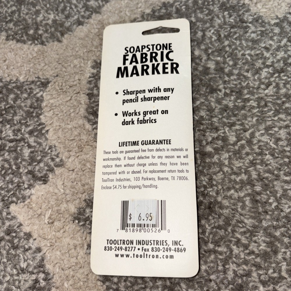 New Sealed Soapstone Fabric Marker Tooltron