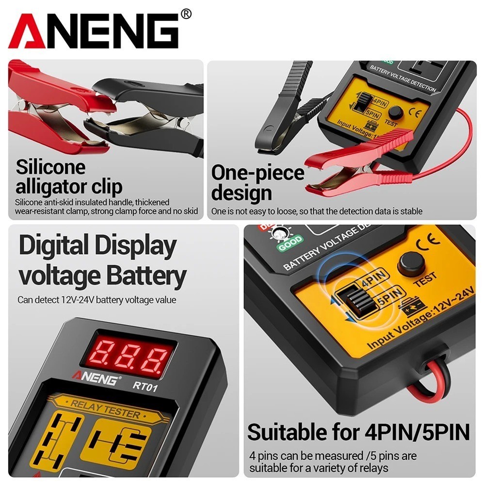 Relay Tester Aermotor 11-25V Car Battery Voltage Detector LED Indicator Light