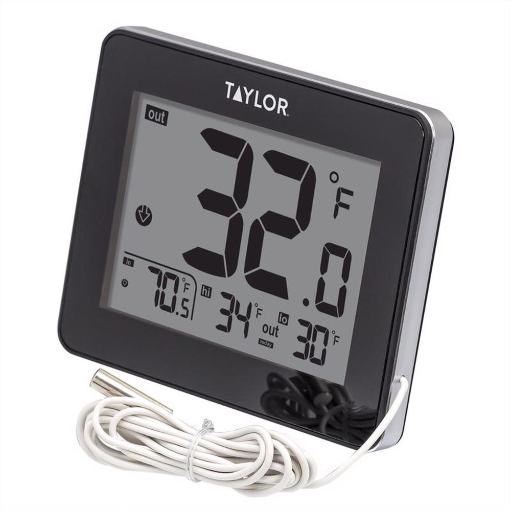 Taylor Digital Thermometer Plastic Black 3.15 in.