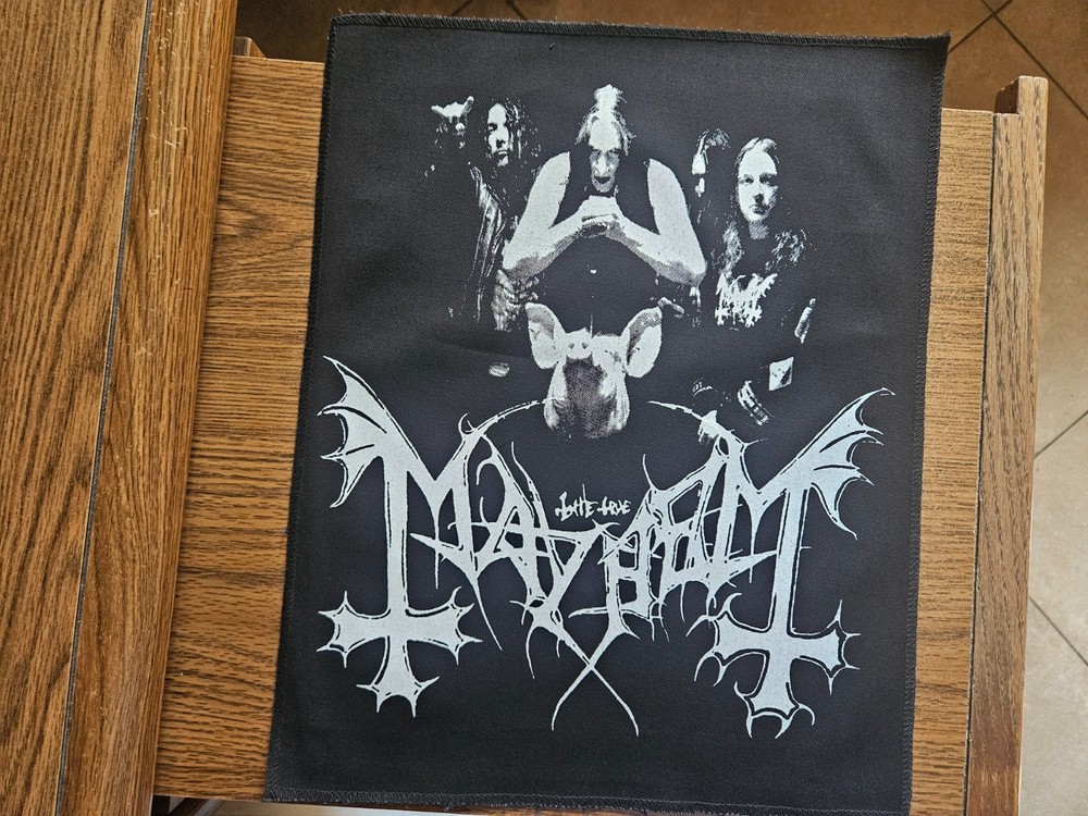 MAYHEM, CANVAS SCREEN PRINTED LARGE BACK PATCH