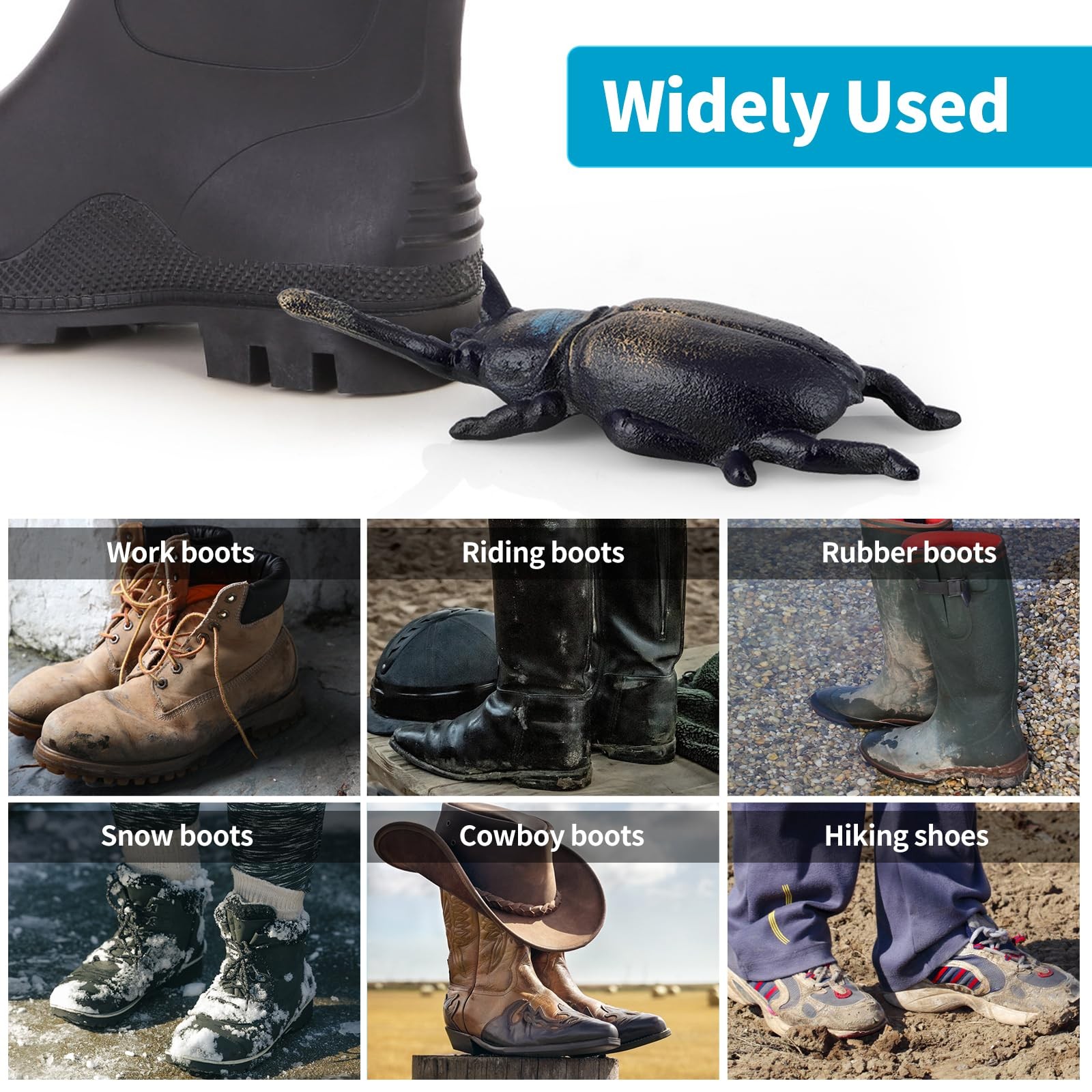 Cast Iron Boot Jack, Beetle Boot Puller, Shoe Remover for Work Boots, Rubber ...