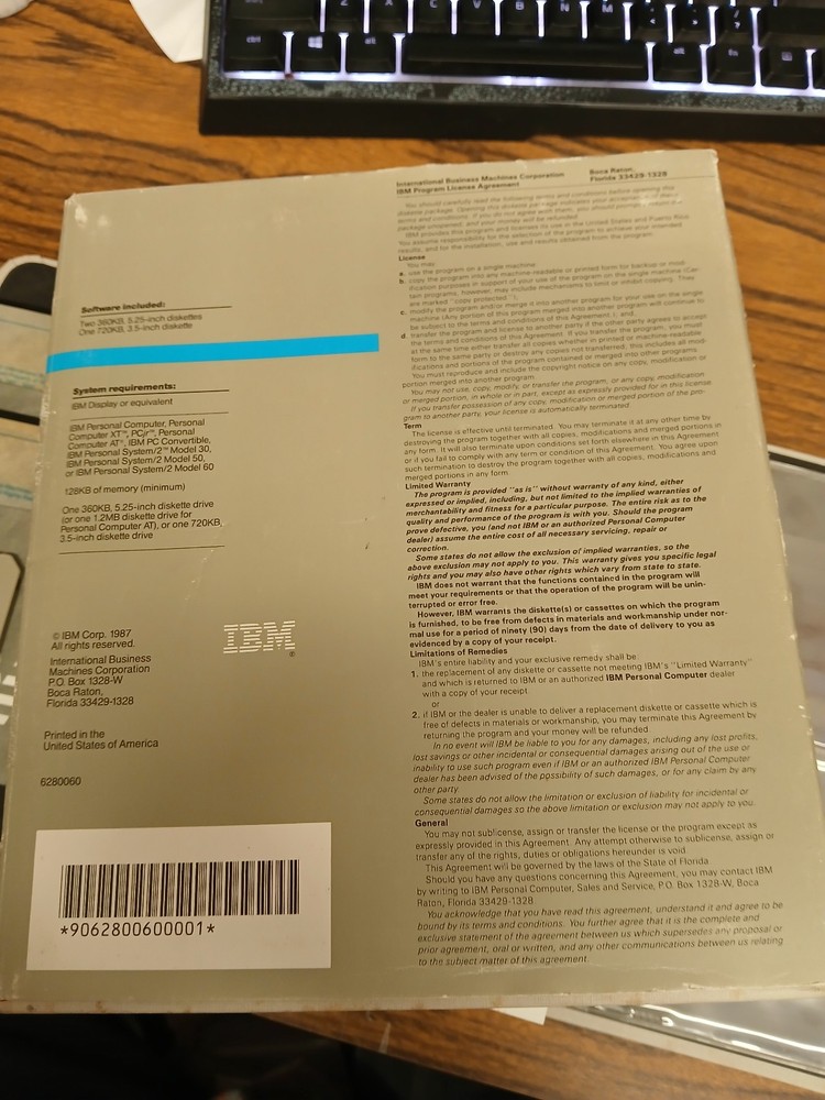 IBM DOS 3.30 Disk Operating System 1987 1st Edition 5.25/3.5" Software Disks CIB