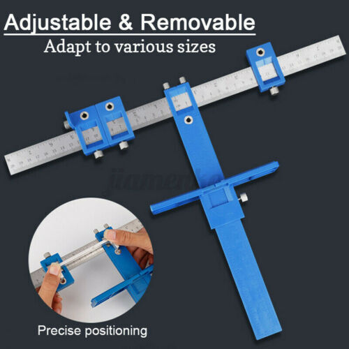 Drill Guide Punch Locator Woodworking Hole Cabinet Hardware Jig Drawer Pull Tool