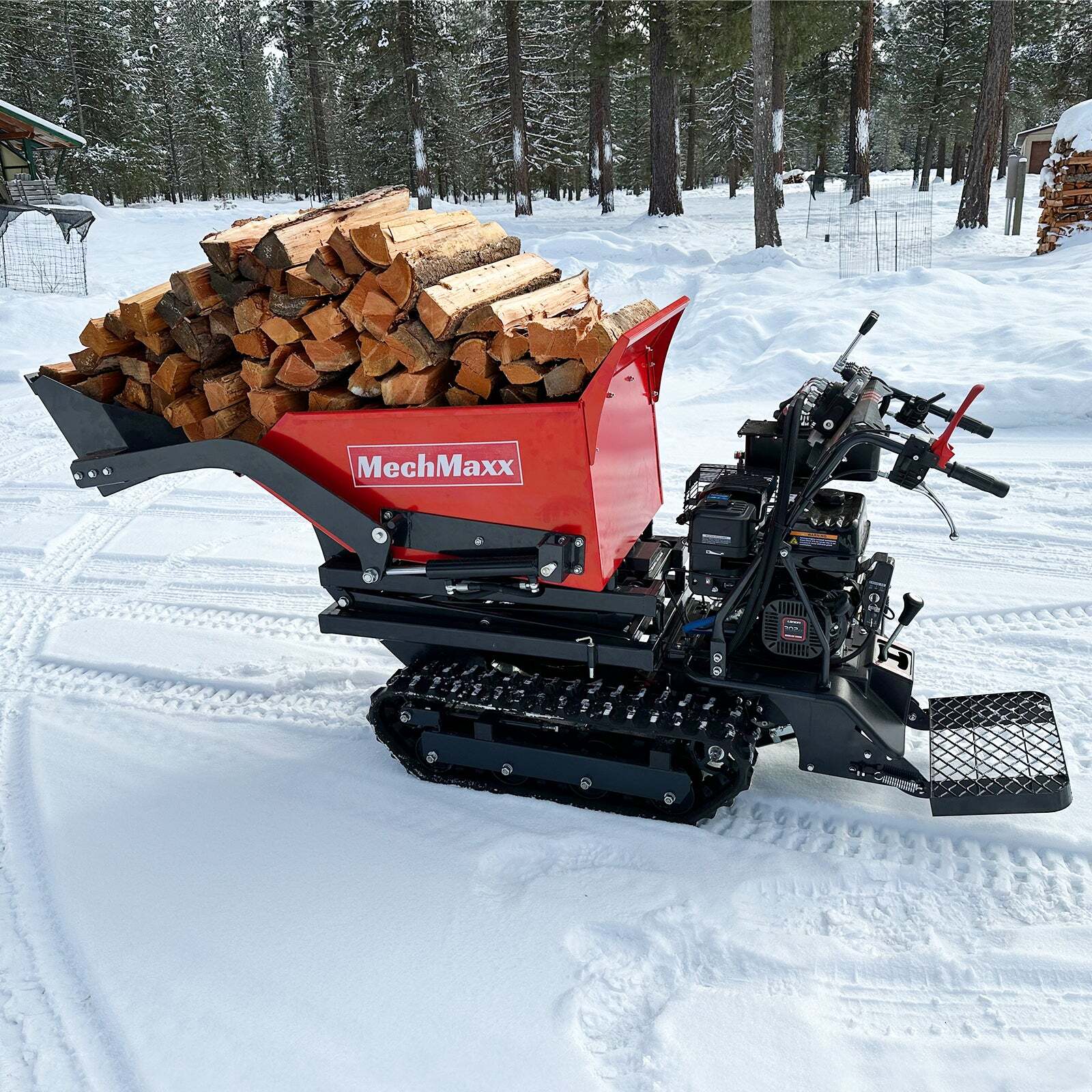 MechMaxx 1100Lbs Capacity Barrow 302cc 10HP E-Start Gas Tracked Dumper, D50HTFL