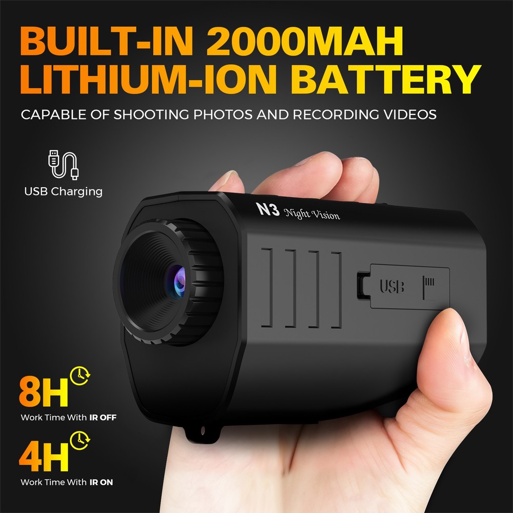 GTGUARD N3 Lightweight Handheld Portable Camera Night Vision Monocular Goggle US