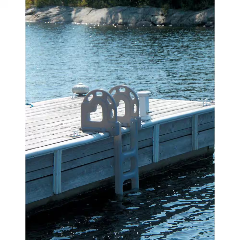 Dock Ladder 4 Step Wide Flip-Up Polyethylene Dock Ladder