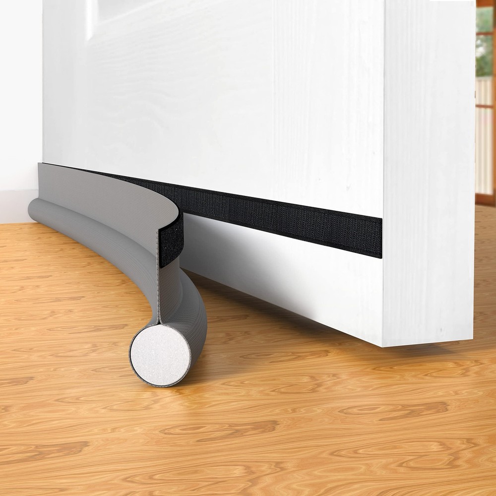 Door Draft Stopper Bottom One Sided Door Draft Blockers，37" Cutable Under Doo...