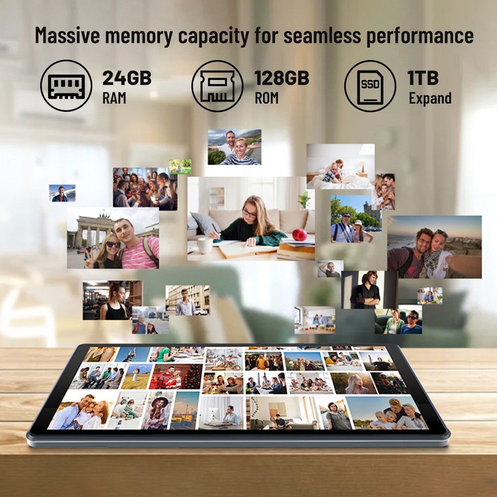 New 10.1" Android 15 Tablet 24+128GB IPS Touchscreen Octa-core Processor Wi-Fi