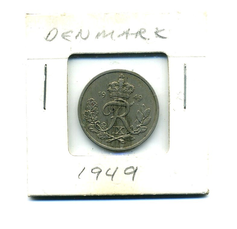 1949 Denmark 25 Ore Copper-Nickel Coin
