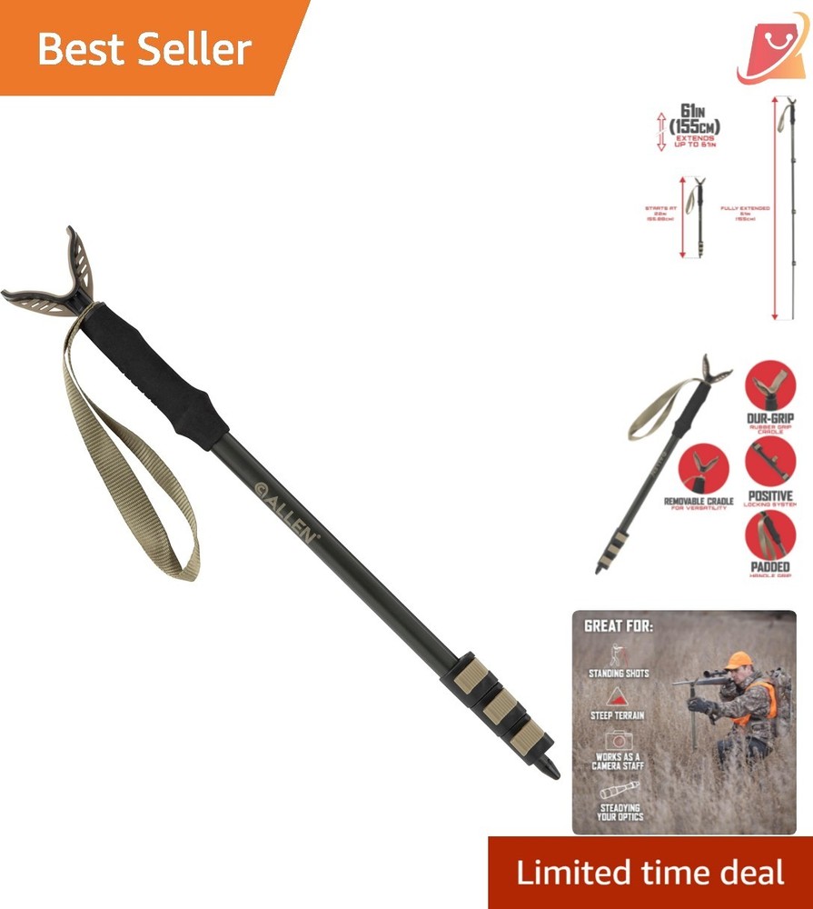 Hunting Monopod Shooting Stick Aluminium Adjustable Height Support Rest