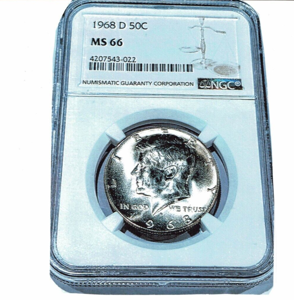 1968- D KENNEDY HALF DOLLAR MS 66 SILVER