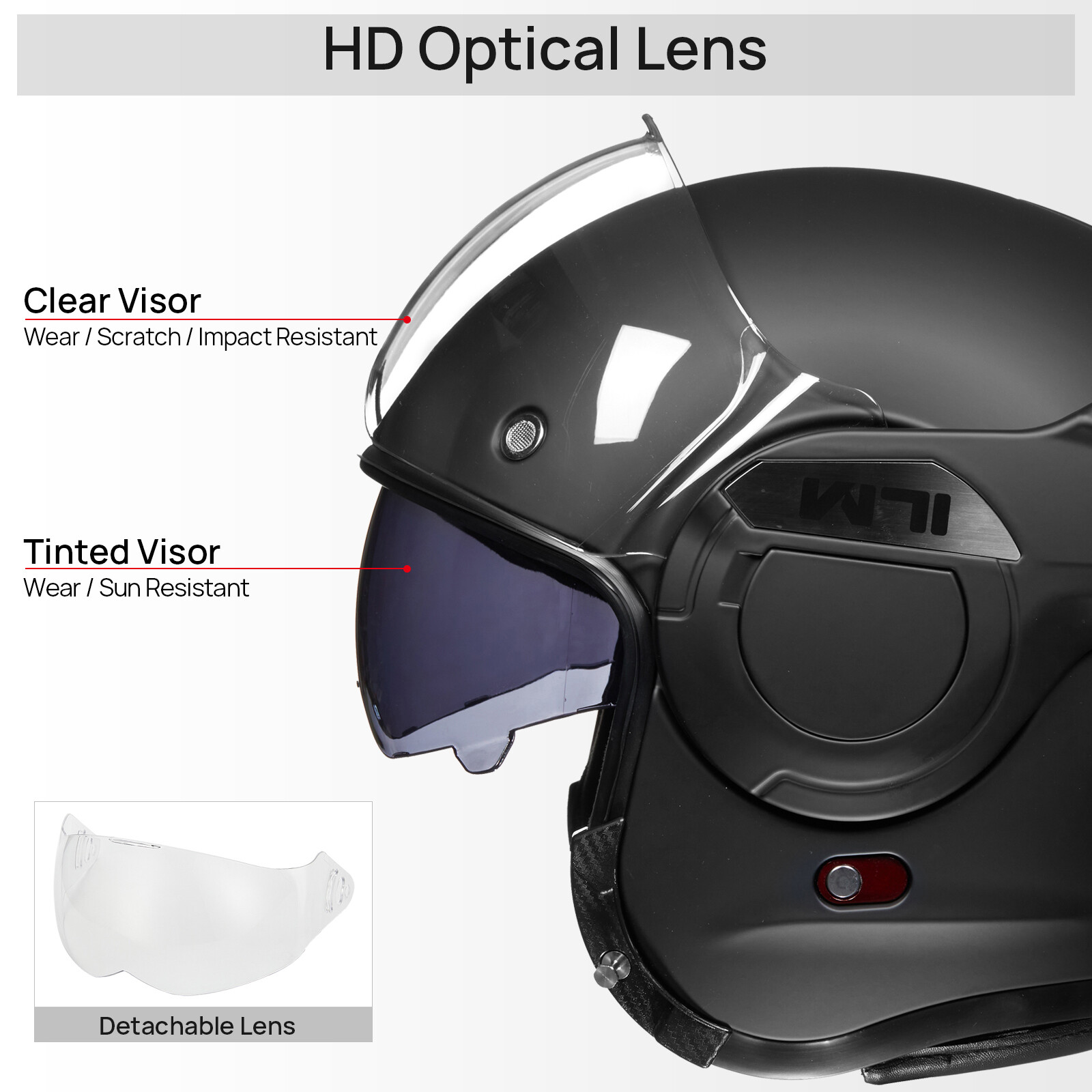 ILM Pre-Owned Vintage Full Face Modular Motorcycle Helmet Adult 180° Flip up DOT