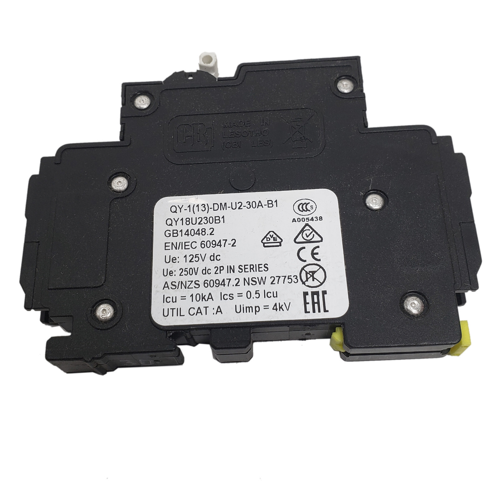 MidNite Solar - 30 Amp 150Vdc DC Circuit Breaker MNEPV30 Din Rail Mount 1-Pole