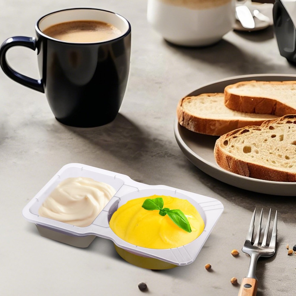 Evmliy 15 Sets Snack Containers, Reusable Double 2 Compartment Small