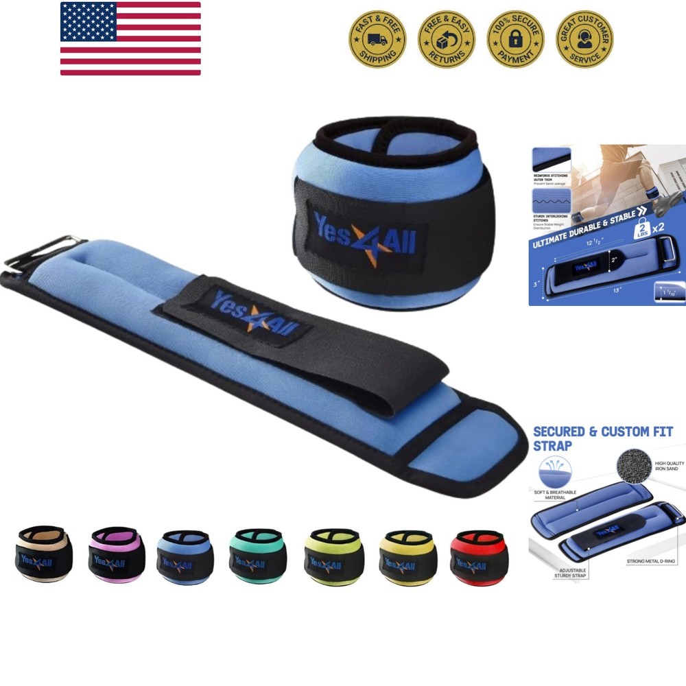 Wrist & Ankle Weights Pair 1lb -10lbs, Adjustable Strap for Walking, Jogging,...