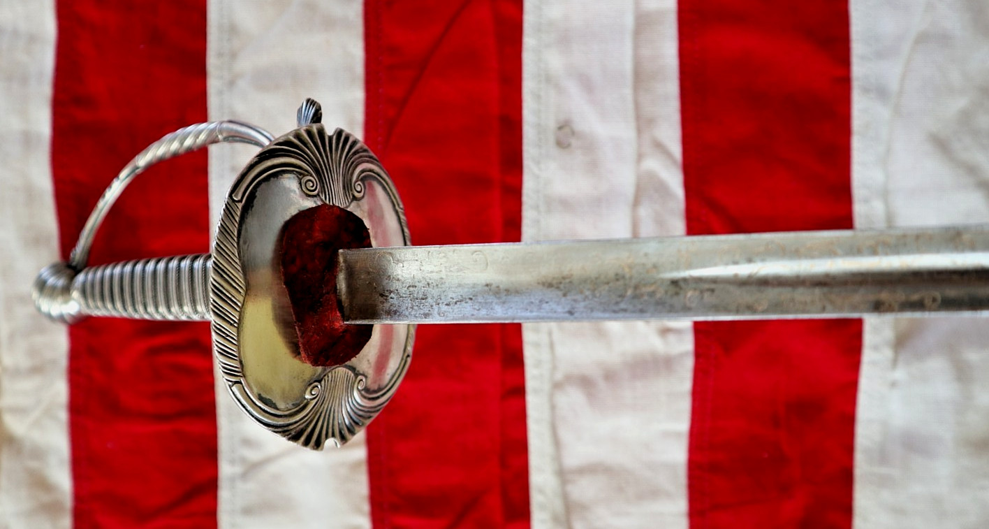 REVOLUTIONARY WAR BRITISH SILVER HILT SMALL SWORD HALLMARKED CIRCA 1770