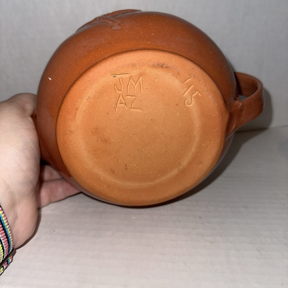TERRA COTTA Clay TEAPOT + 2 TEA CUPS SET Pre-used