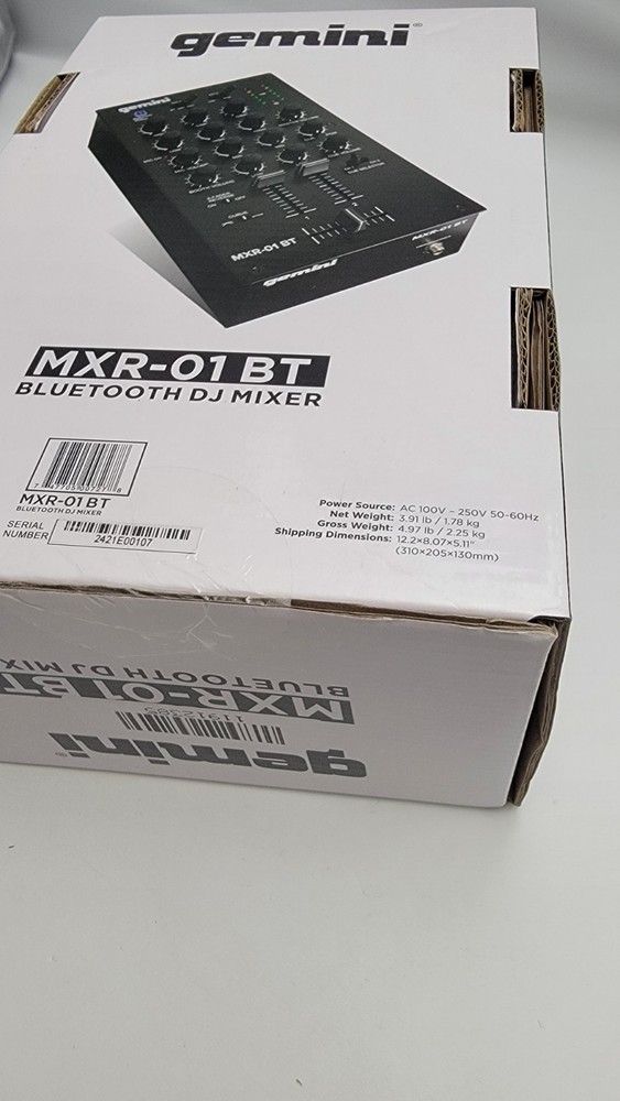 Gemini MXR-01BT 2-Channel DJ Mixer Bluetooth USB Professional Audio Interface