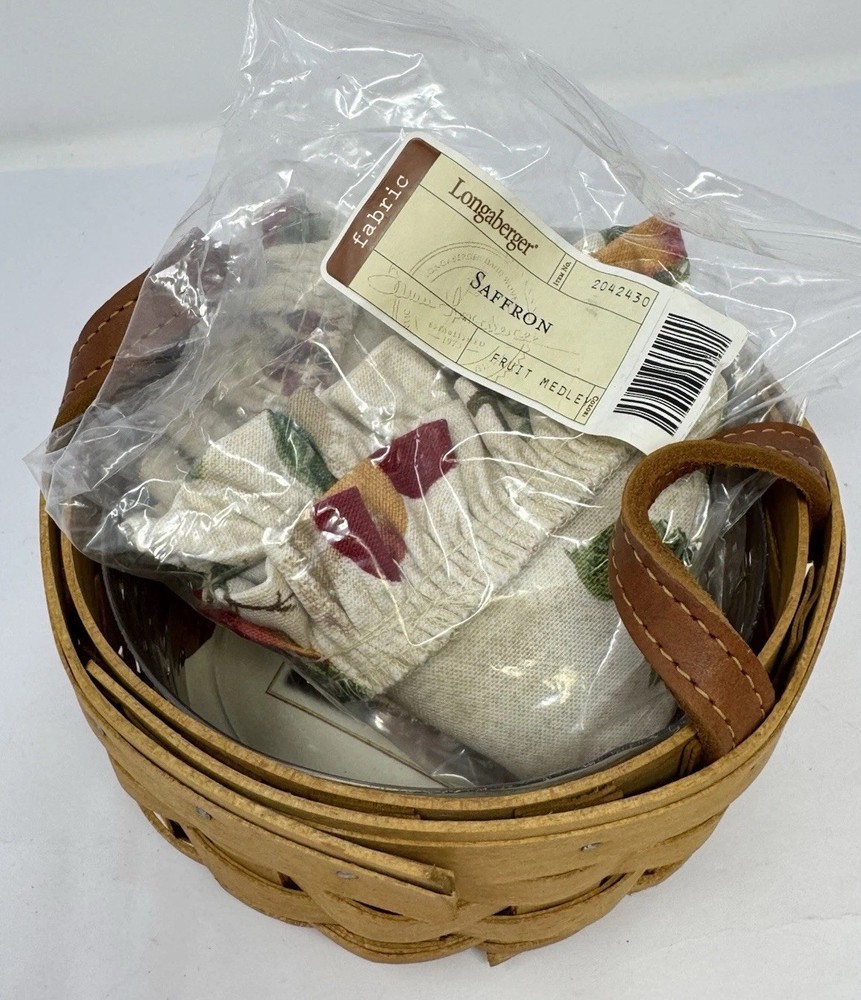 Longaberger Saffron Booking Basket w/Liner Protector 1996